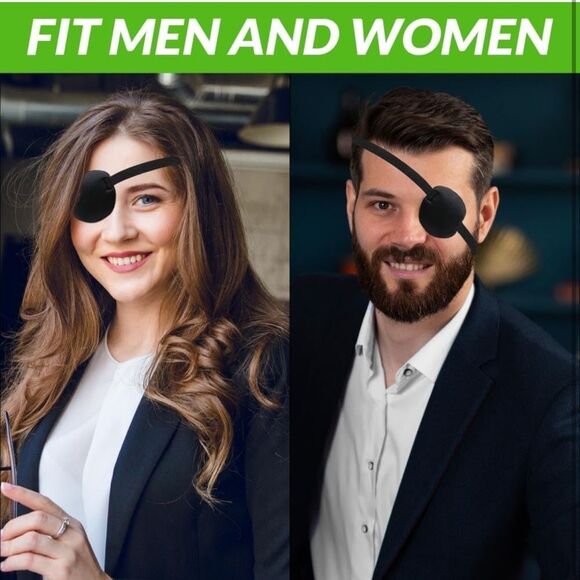 Eye Patch Black 4 Pcs Pirate Costume Eye Cover Reusable Adjustable Cosplay SR3 - Picture 5 of 7